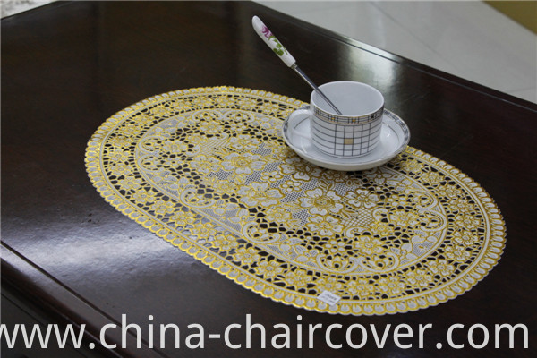 30*46cm Waterproof Oilproof PVC Tablemat with Lace Gold